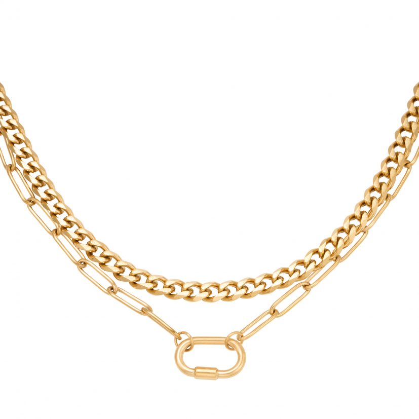 Colar Chains Two In One
