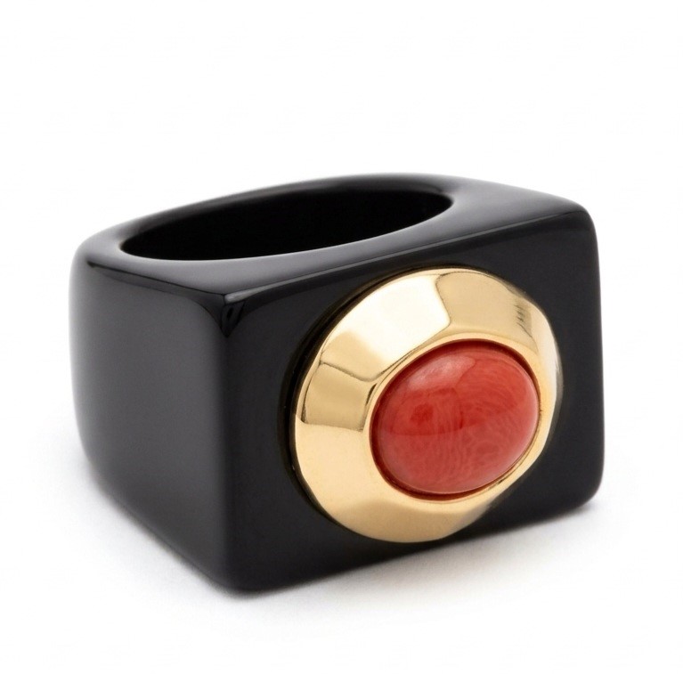 Anel Onyx Coral